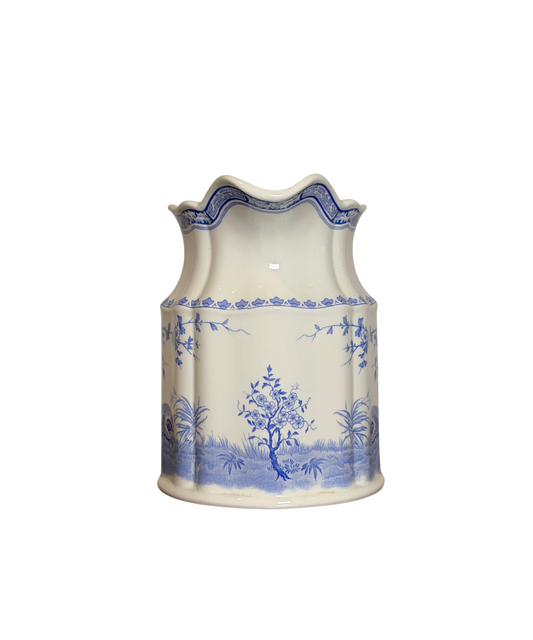 Antique Furnivals “Quail” Blue & White Transferware Pitcher