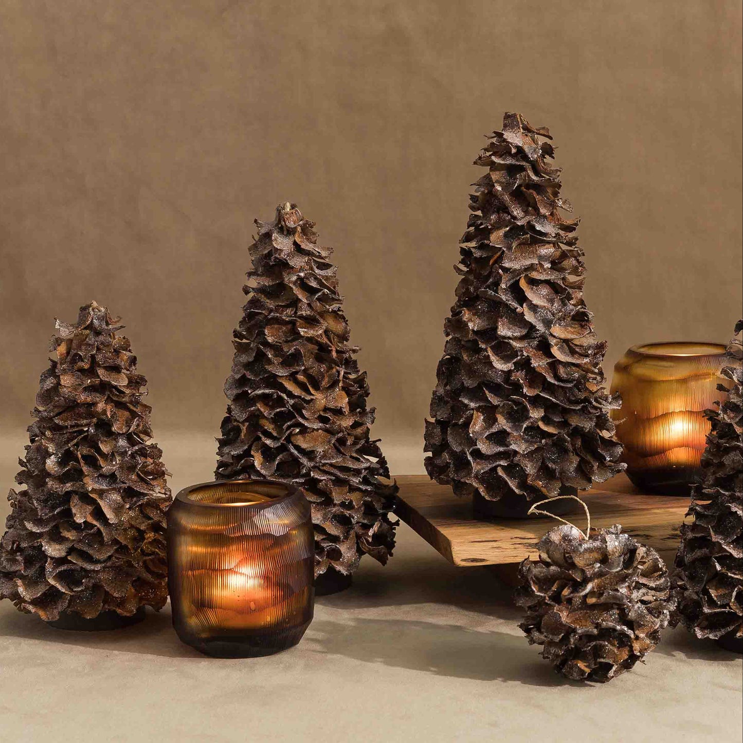 Cooper Votive Candle Holder - Brown