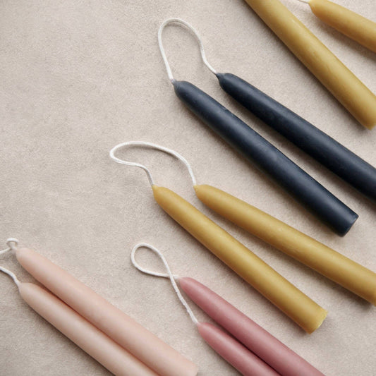 6" Heirloom Beeswax Taper Candles - Ink