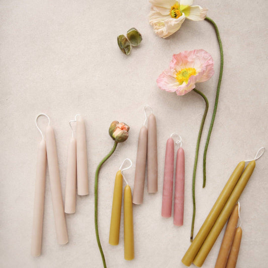 6" Heirloom Beeswax Taper Candles - Salt