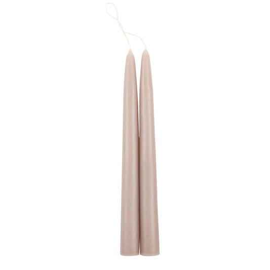 12" Dipped Taper Candles - Greige