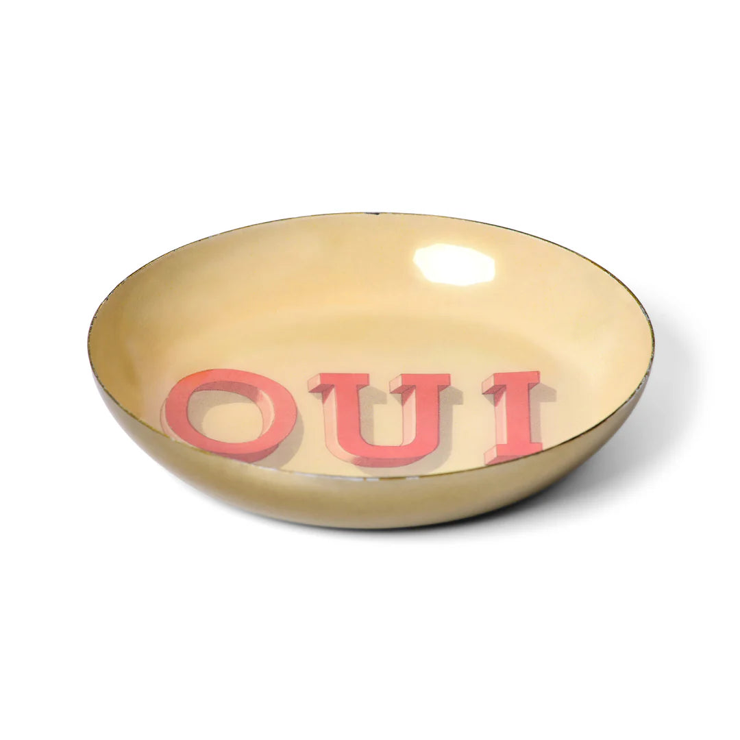 Round Enamel Tray - Oui