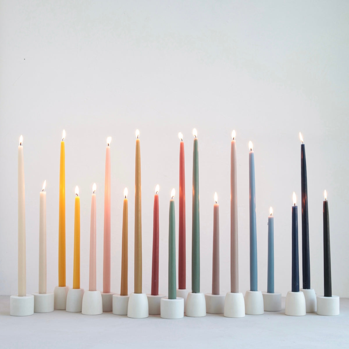 12" Dipped Taper Candles - Greige