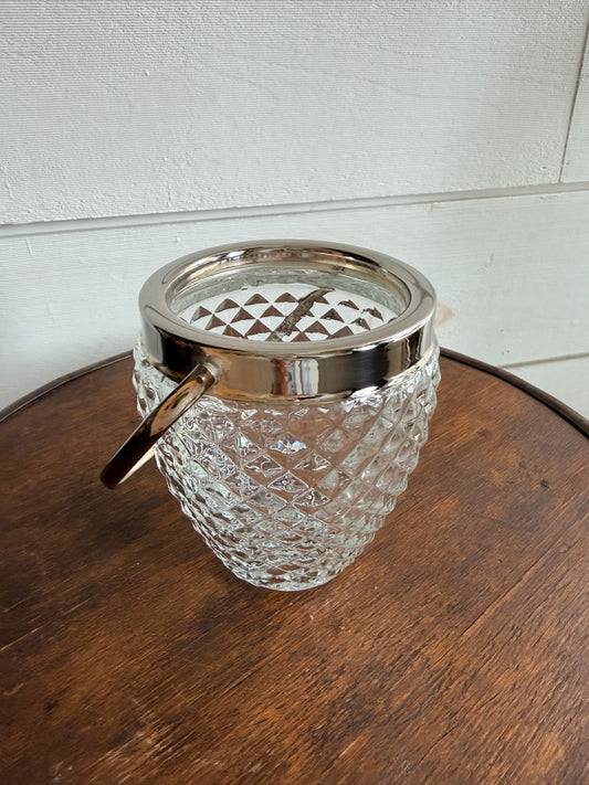 Diamond-Cut Glass Mini Ice Bucket