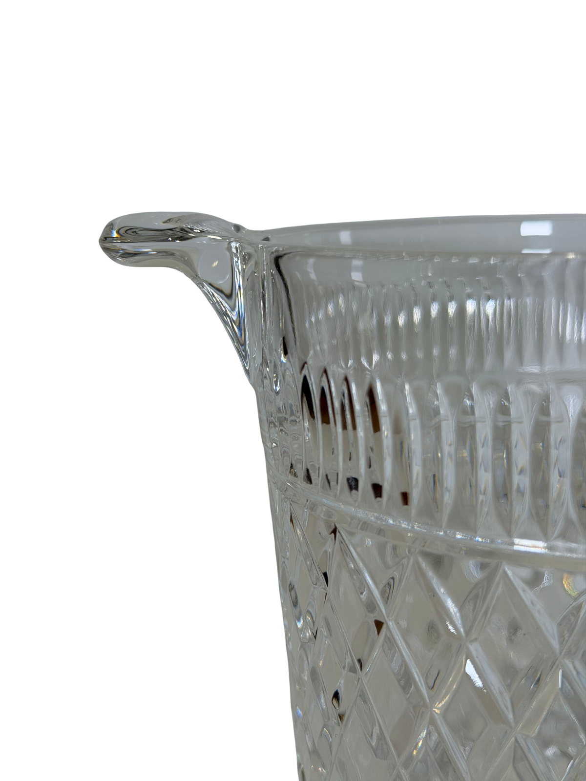 Diamond-Cut Crystal Ice Bucket