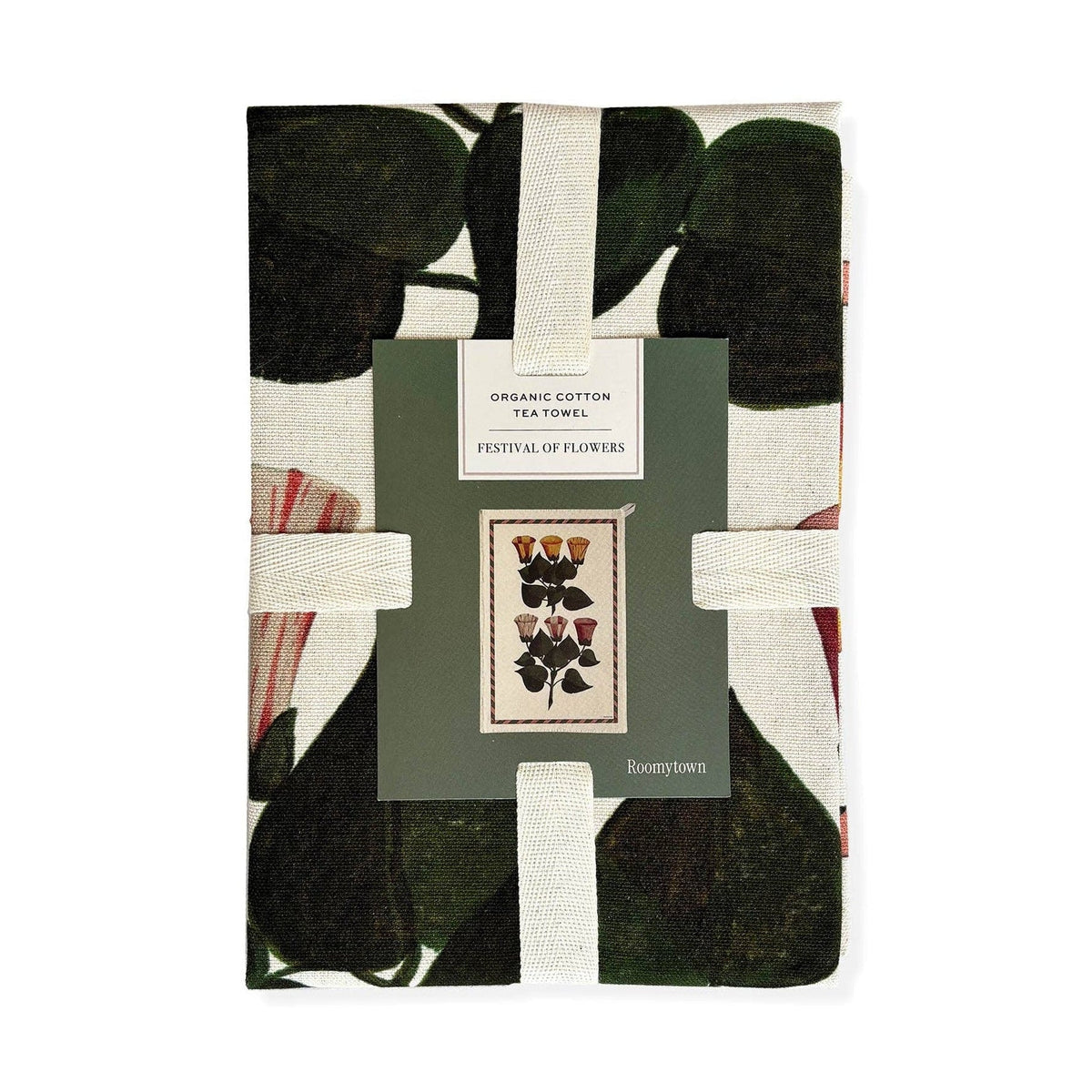 Organic Cotton Single Tea Towel - Festival of Flowers