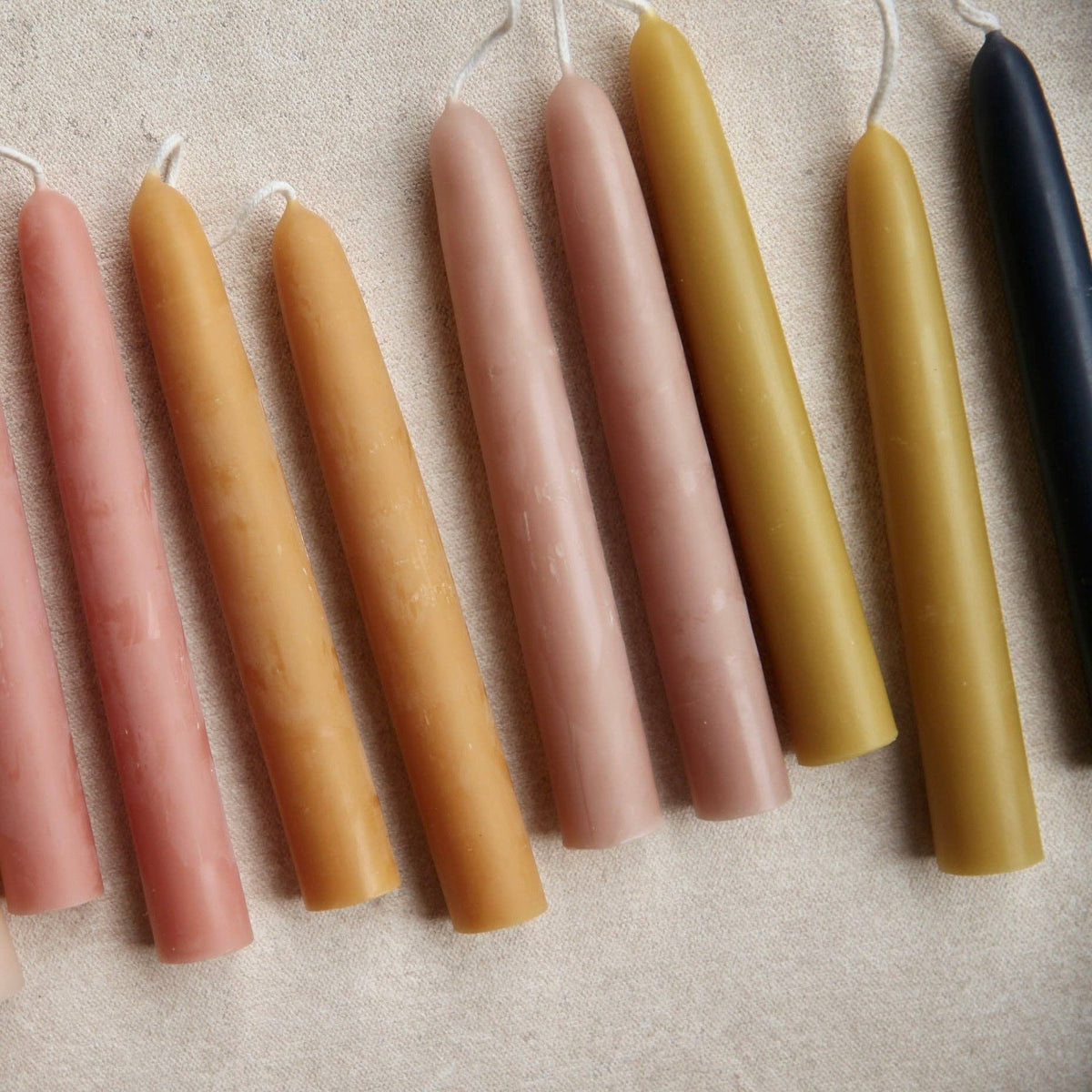 6" Heirloom Beeswax Taper Candles - Olive