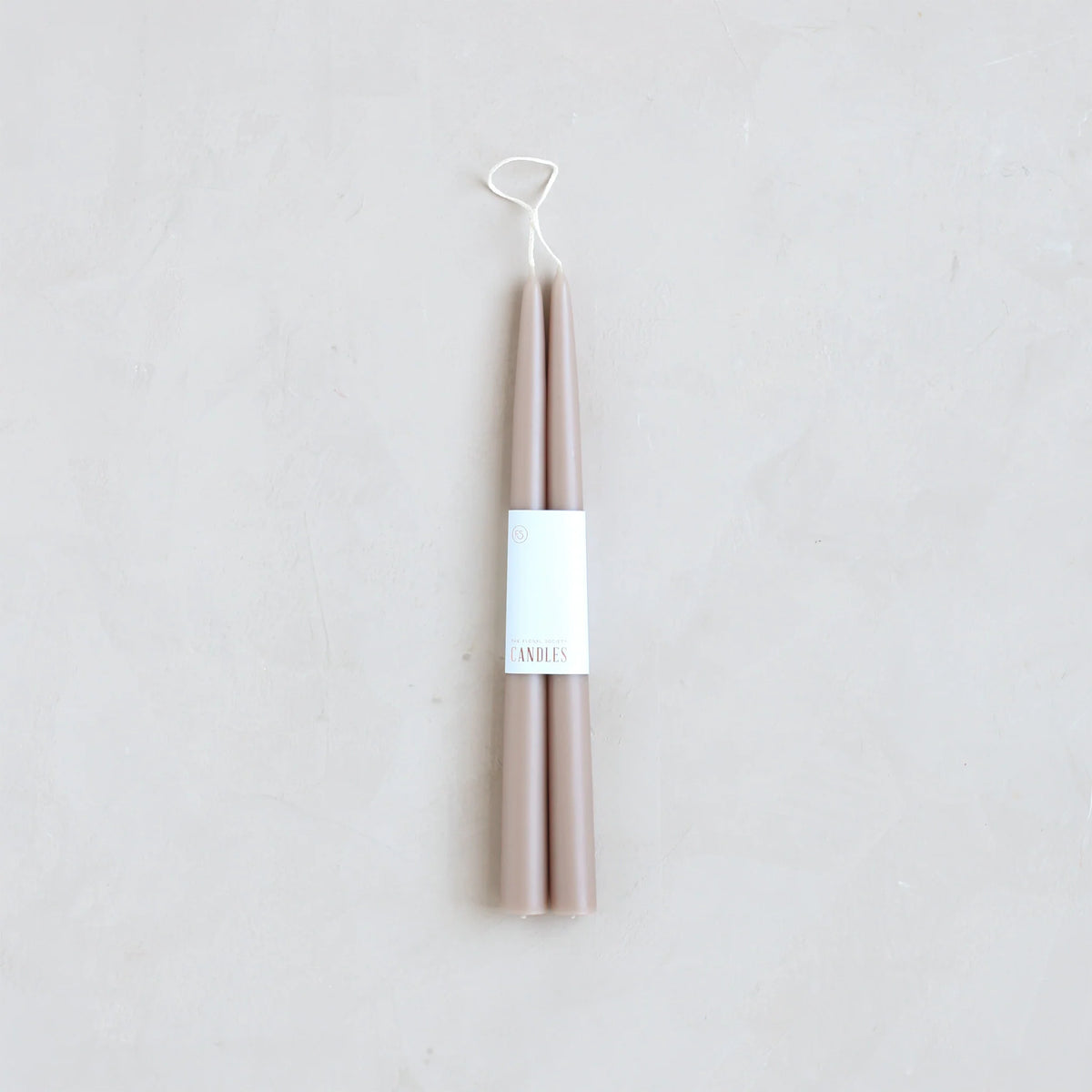 12" Dipped Taper Candles - Greige