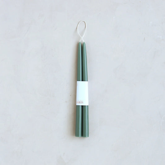 12" Dipped Taper Candles - Moss