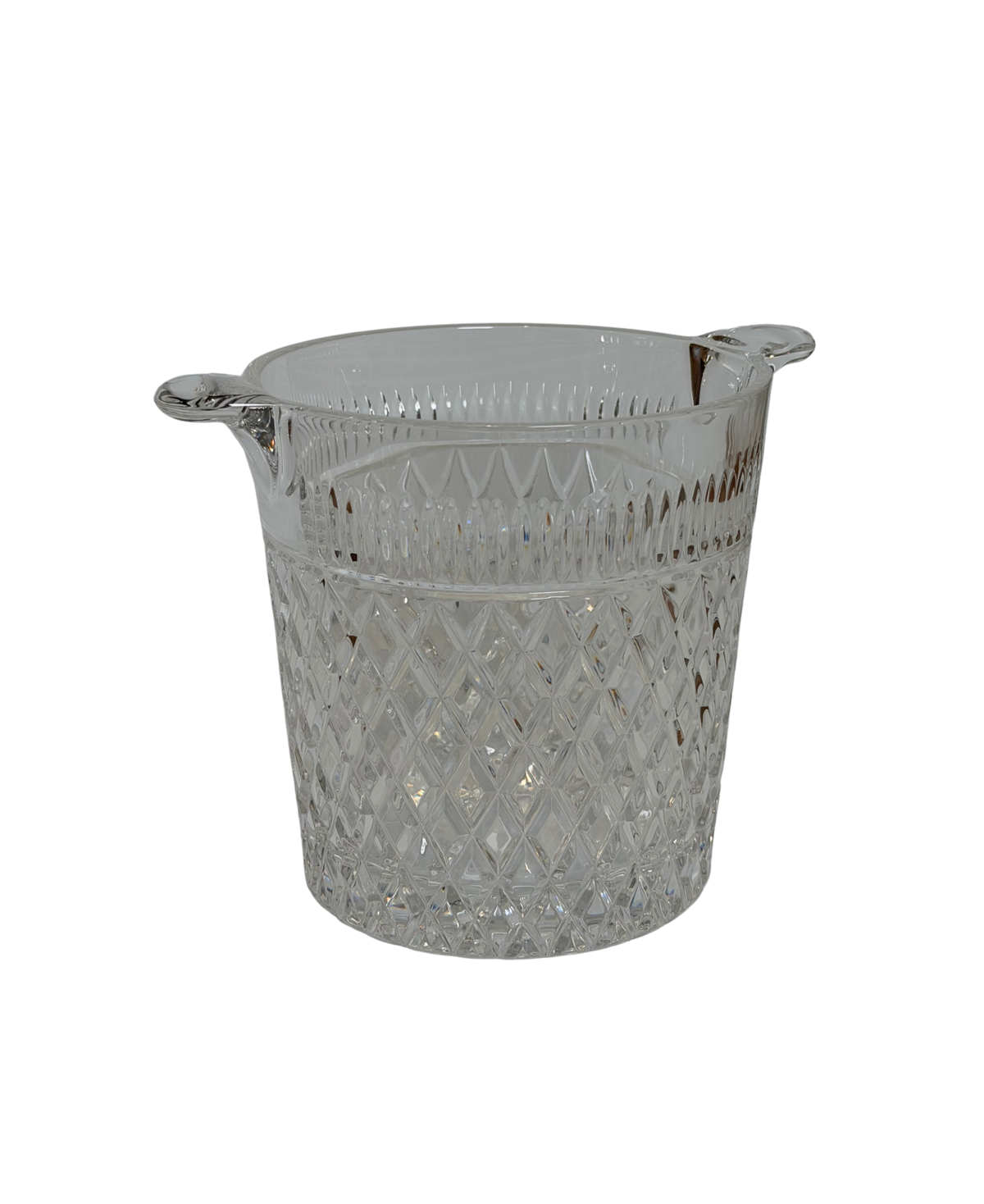Diamond-Cut Crystal Ice Bucket