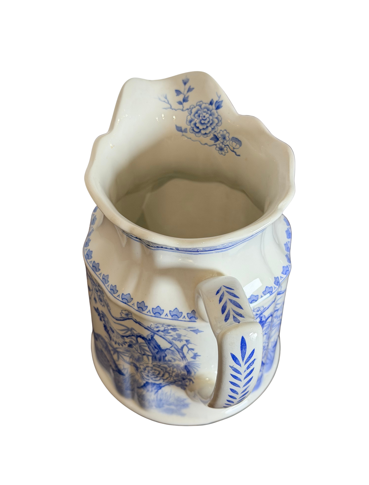 Antique Furnivals “Quail” Blue & White Transferware Pitcher