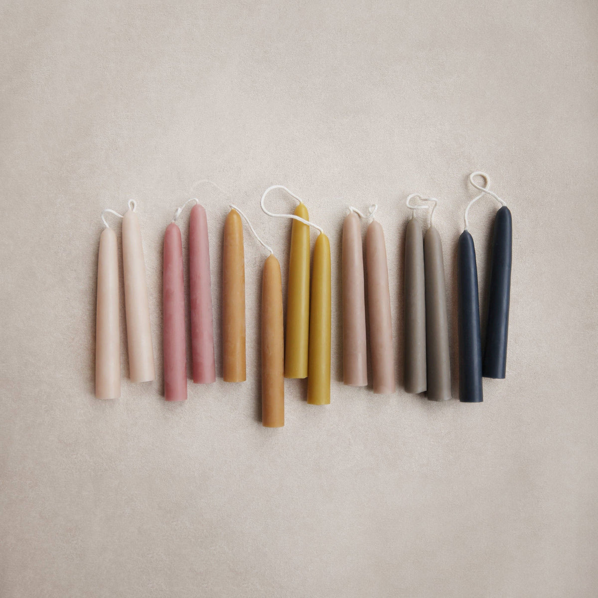 6" Heirloom Beeswax Taper Candles - Olive