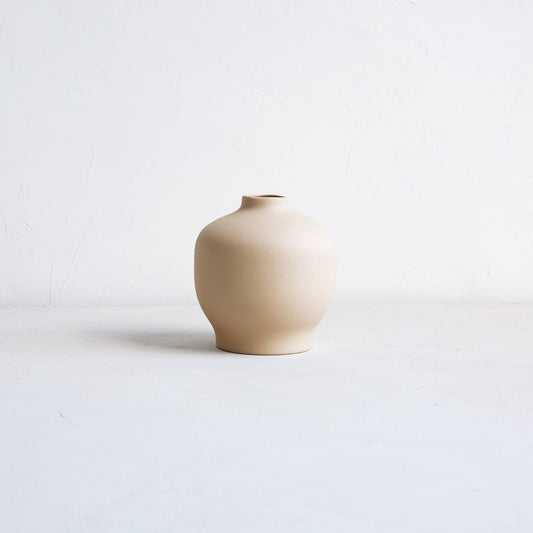 Wide Ceramic Blossom Vase - Sand