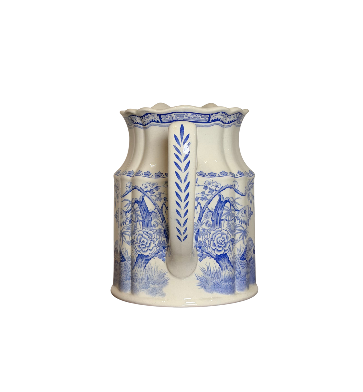 Antique Furnivals “Quail” Blue & White Transferware Pitcher