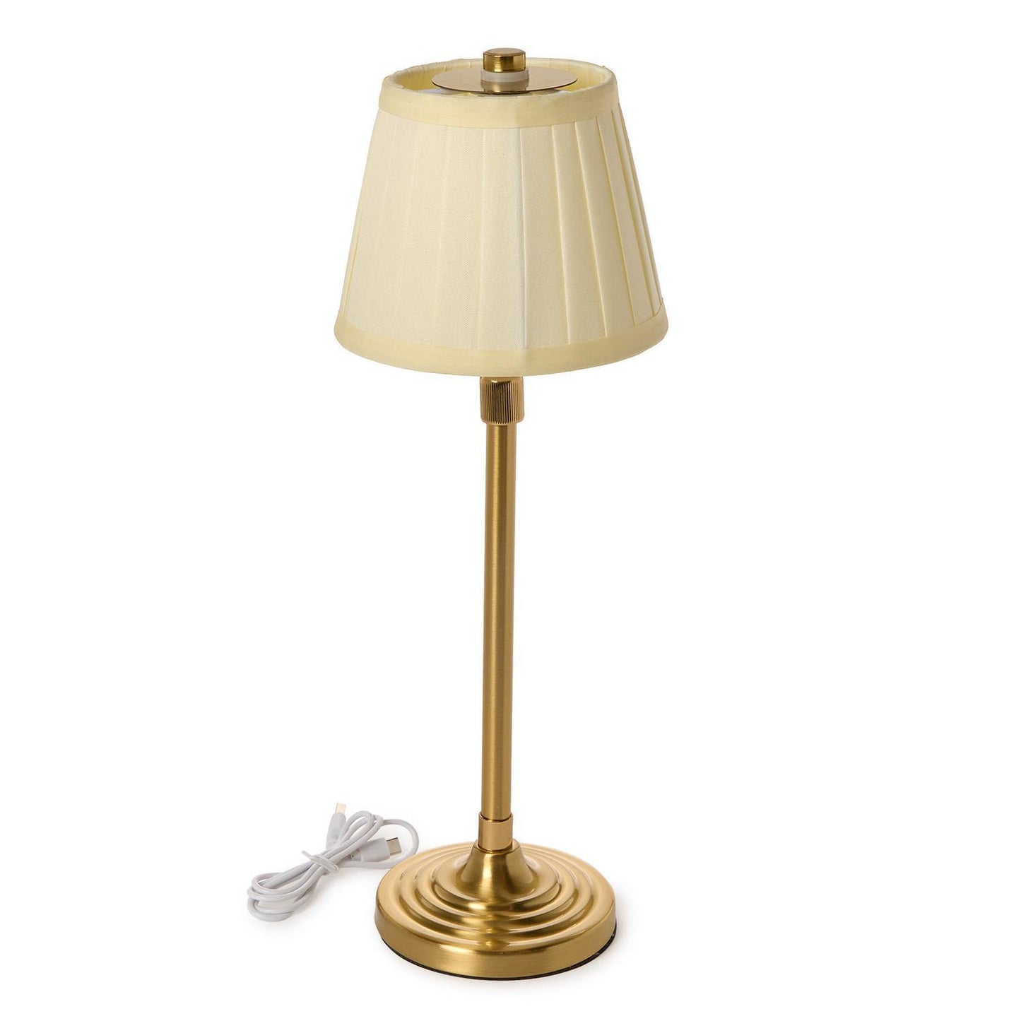 LED Portable Adjustable Table Lamp w/ Pleated Fabric Shade