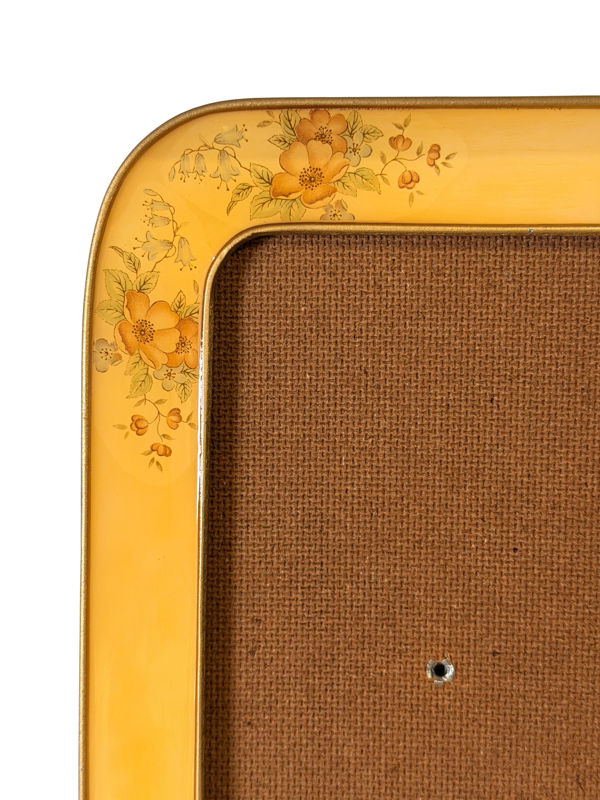 The Bucklers Inc. Yellow Enameled Brass Floral Picture Frame
