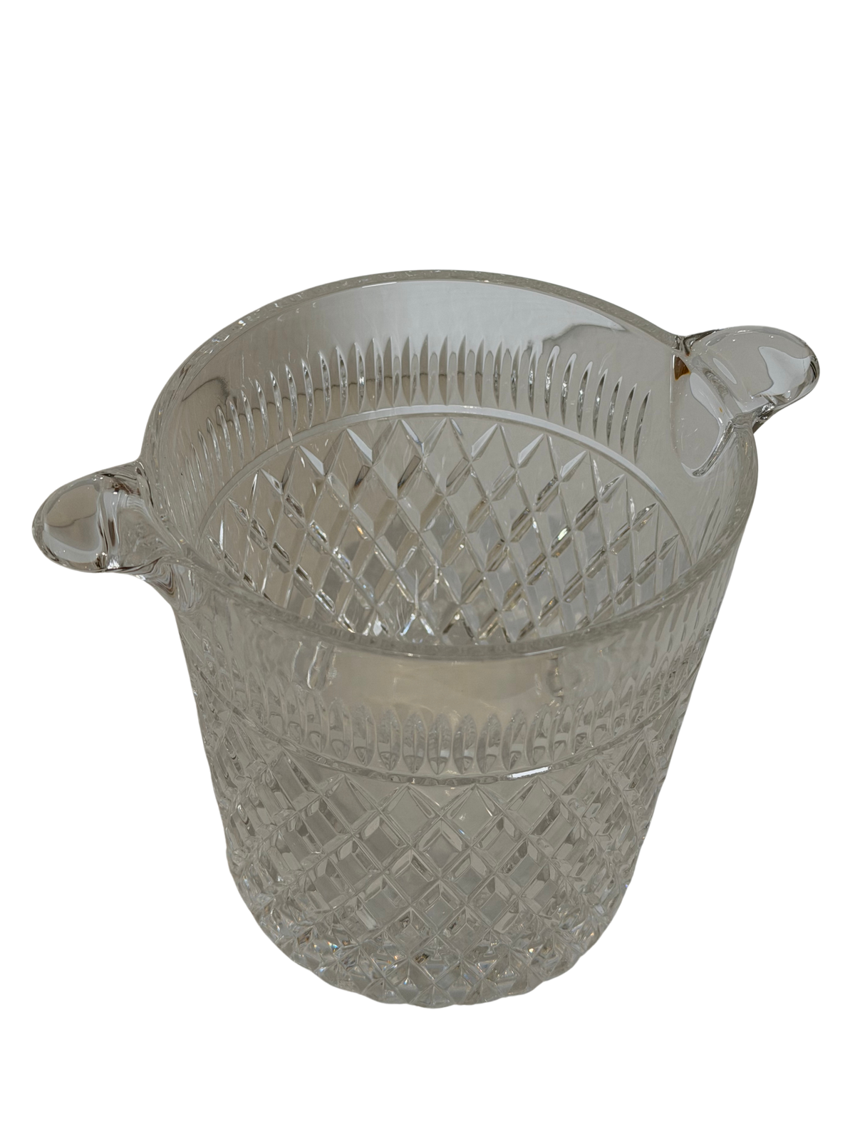 Diamond-Cut Crystal Ice Bucket