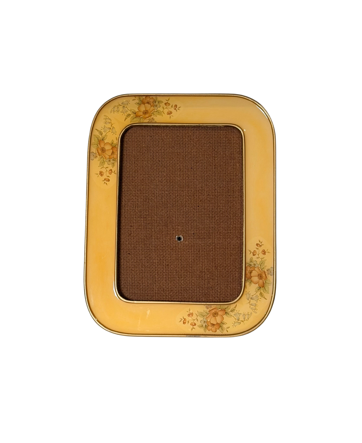 The Bucklers Inc. Yellow Enameled Brass Floral Picture Frame
