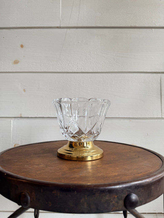 Crystal Bowl w/ Brass Base