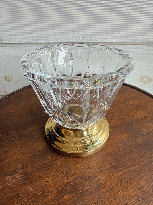 Crystal Bowl w/ Brass Base