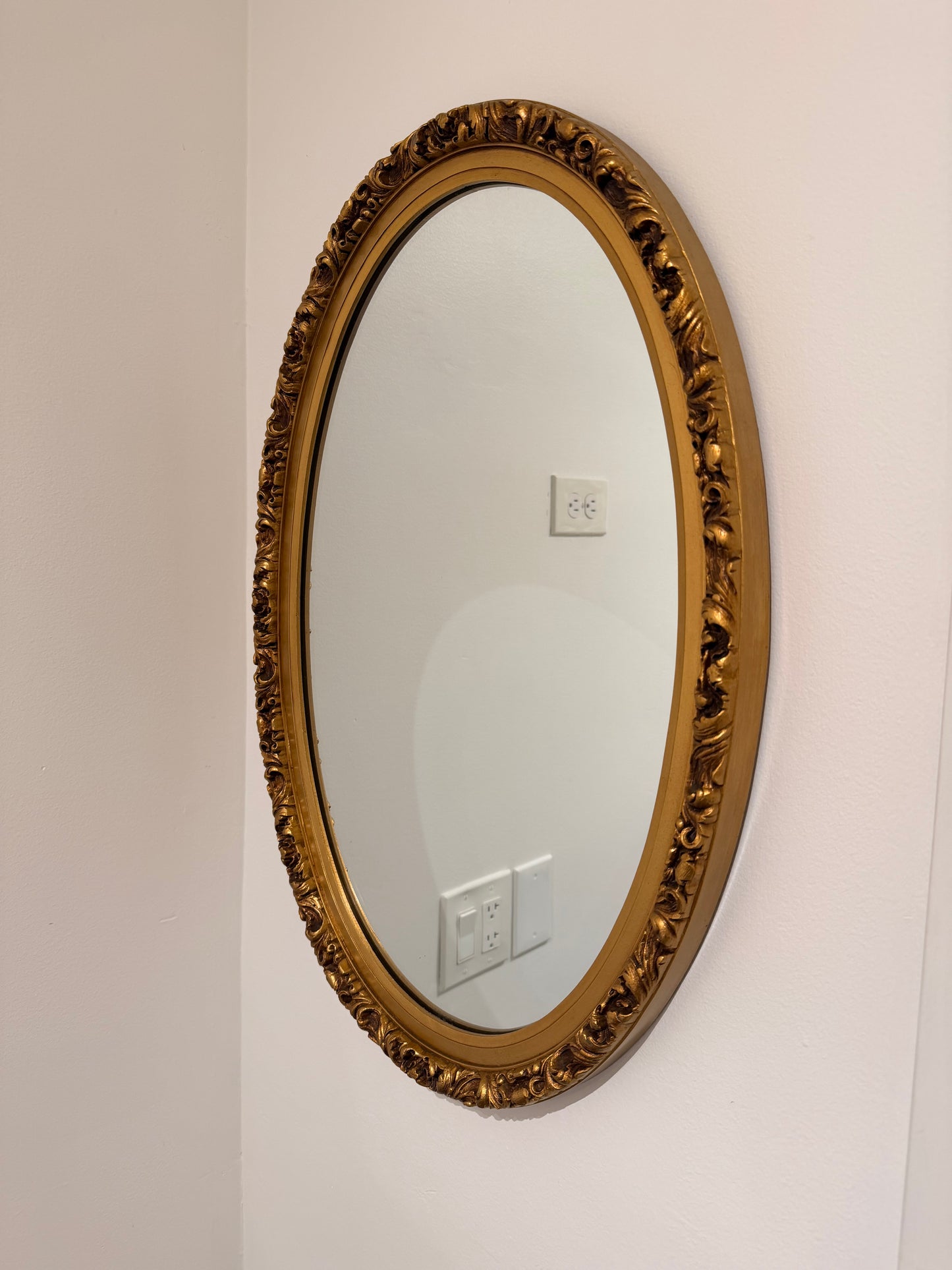 Hollywood Regency Style Oval Mirror