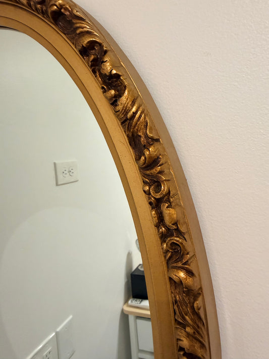 Hollywood Regency Style Oval Mirror