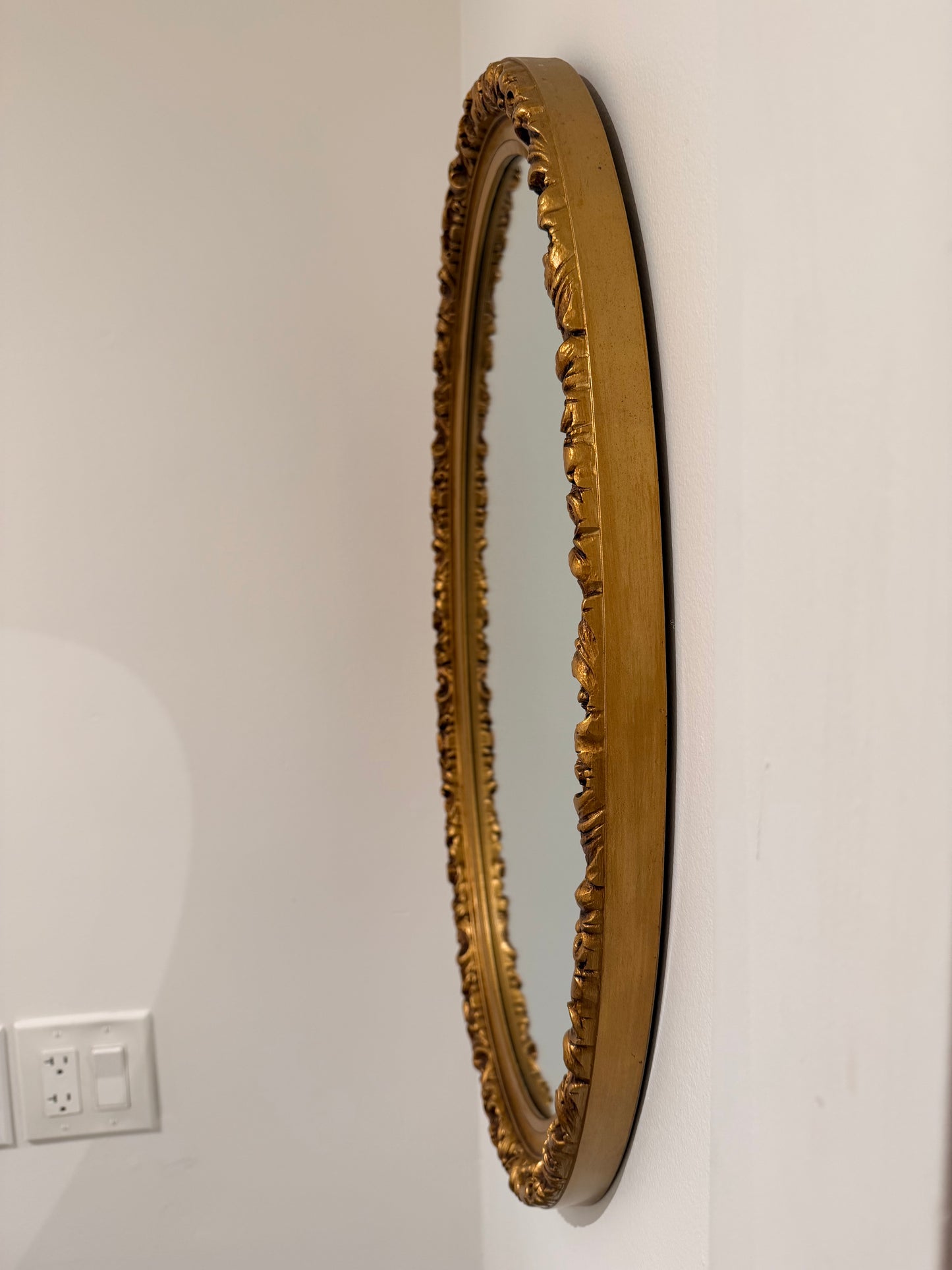 Hollywood Regency Style Oval Mirror