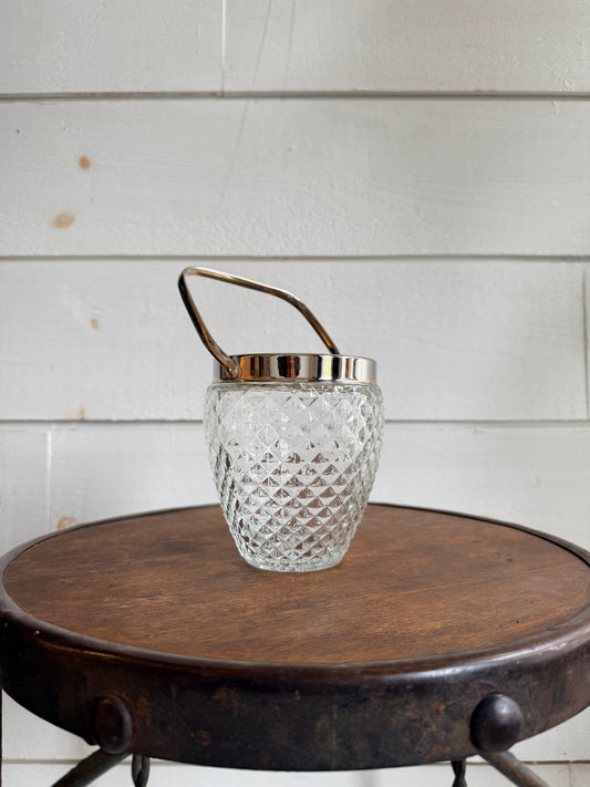 Diamond-Cut Glass Mini Ice Bucket