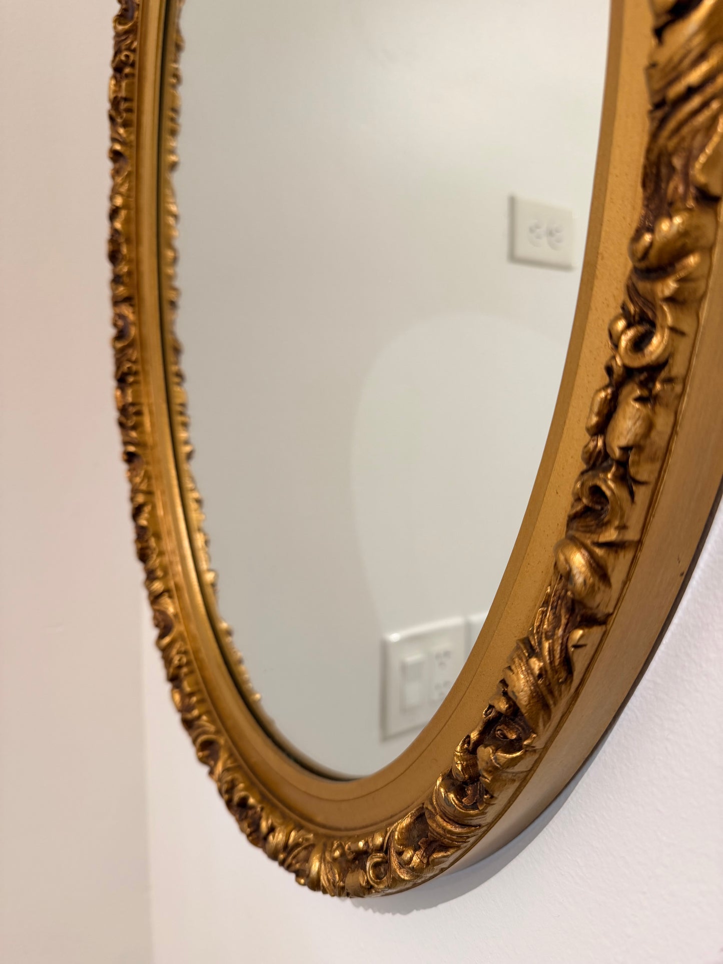Hollywood Regency Style Oval Mirror