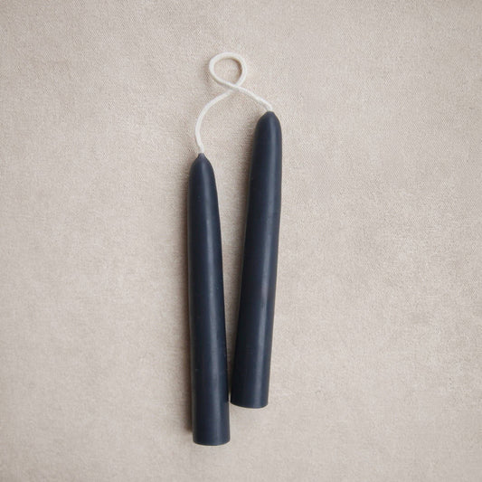 6" Heirloom Beeswax Taper Candles - Ink