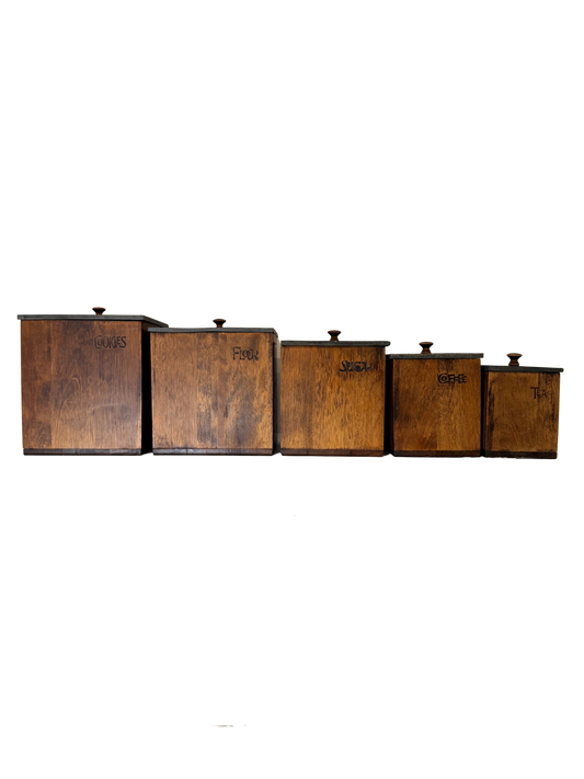 MNM Canada Wood & Slate Kitchen Canister Set