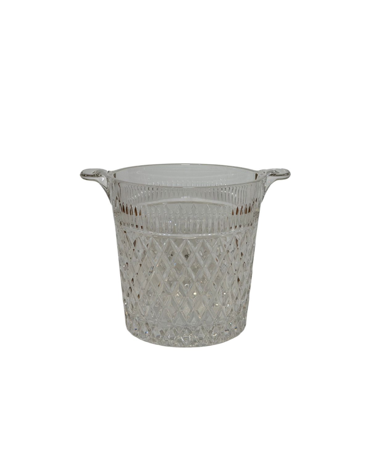 Diamond-Cut Crystal Ice Bucket