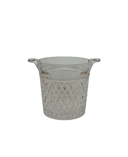 Diamond-Cut Crystal Ice Bucket