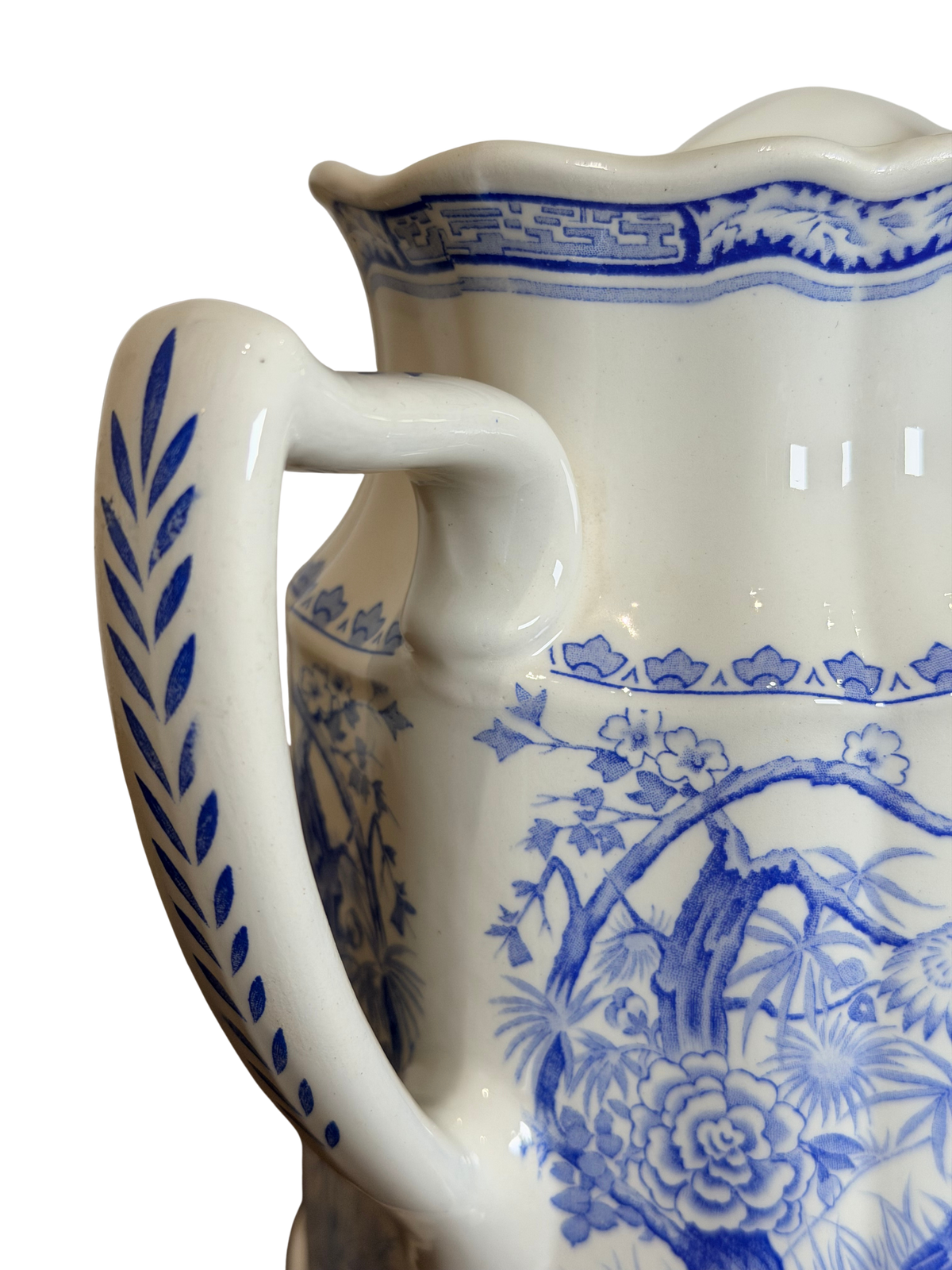 Antique Furnivals “Quail” Blue & White Transferware Pitcher