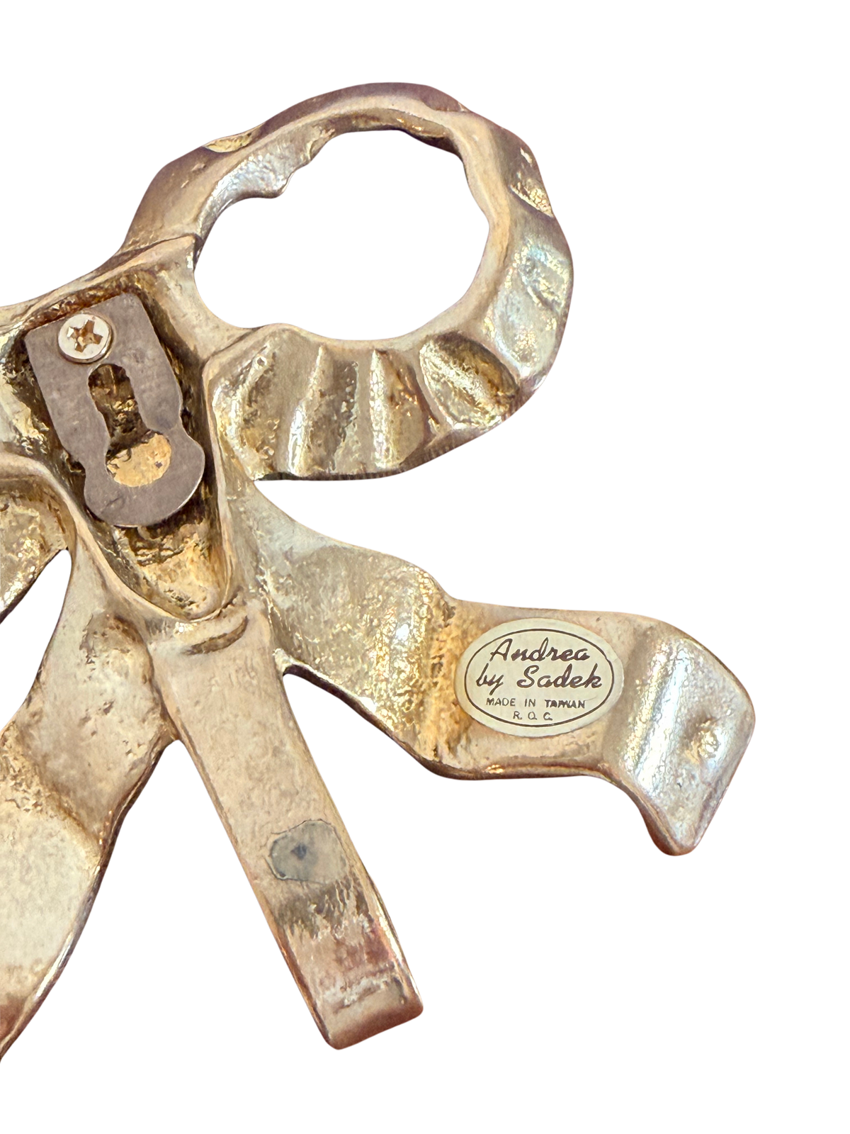 Andrea by Sadek Brass Ribbon Bow Wall Hook