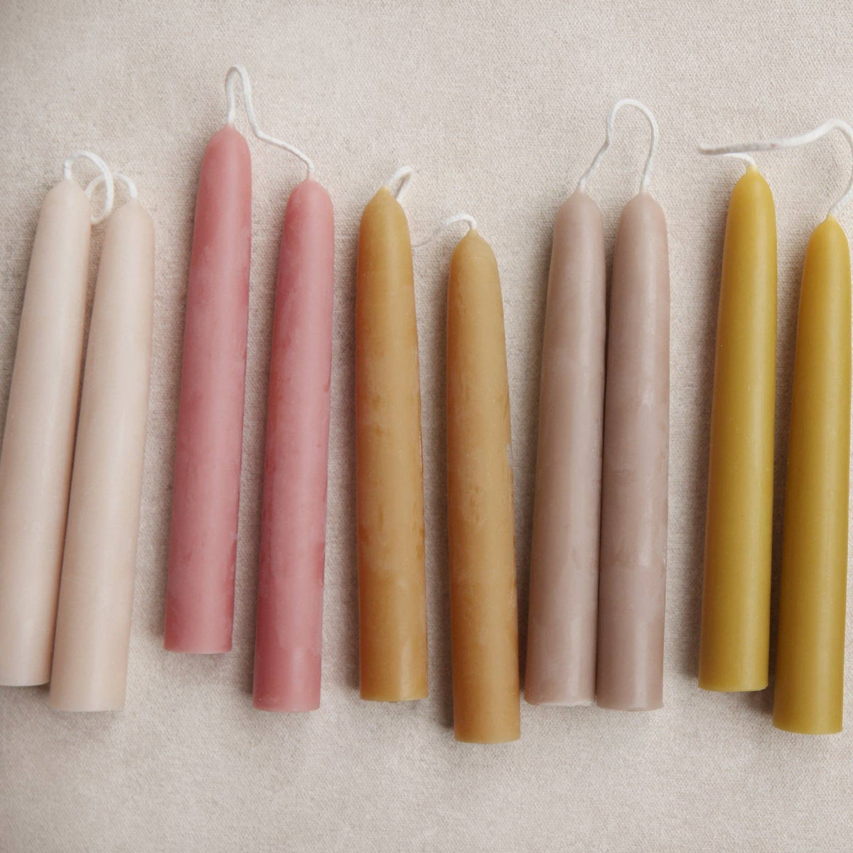 6" Heirloom Beeswax Taper Candles - Mushroom