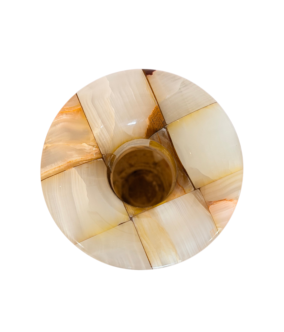 Tessellated Onyx Pedestal Vase