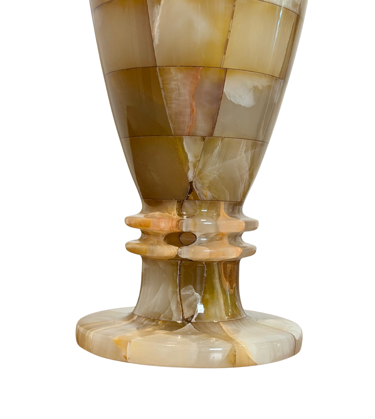 Tessellated Onyx Pedestal Vase