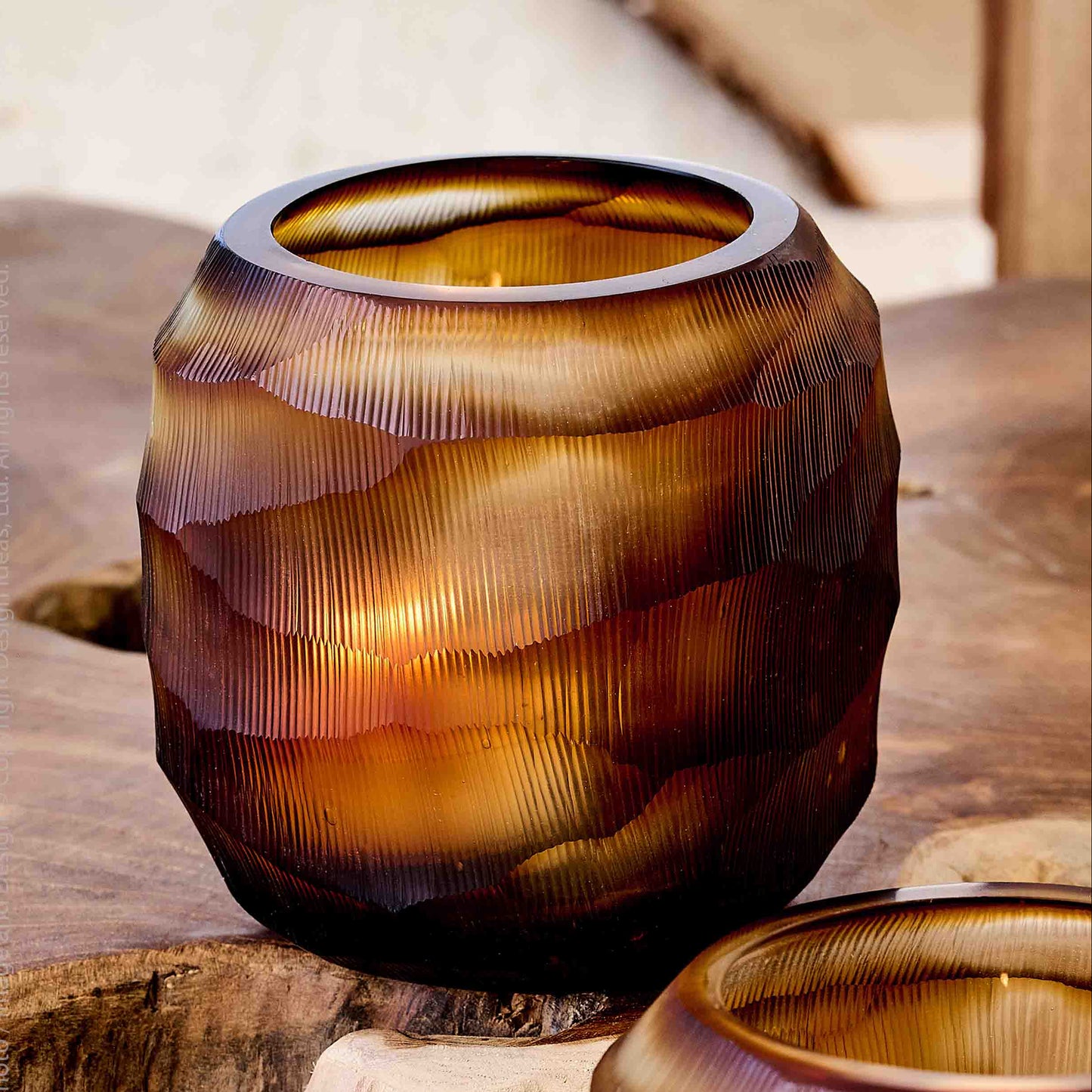 Cooper Votive Candle Holder - Brown