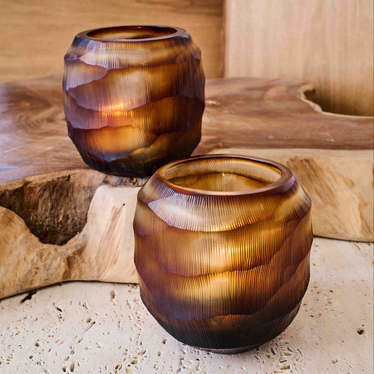 Cooper Votive Candle Holder - Brown