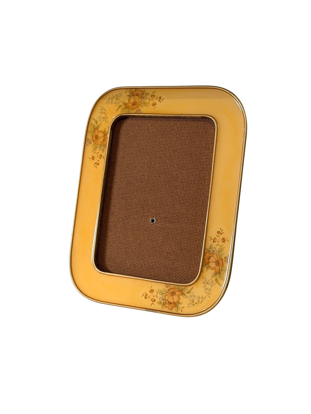 The Bucklers Inc. Yellow Enameled Brass Floral Picture Frame