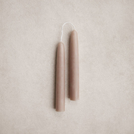 6" Heirloom Beeswax Taper Candles - Mushroom