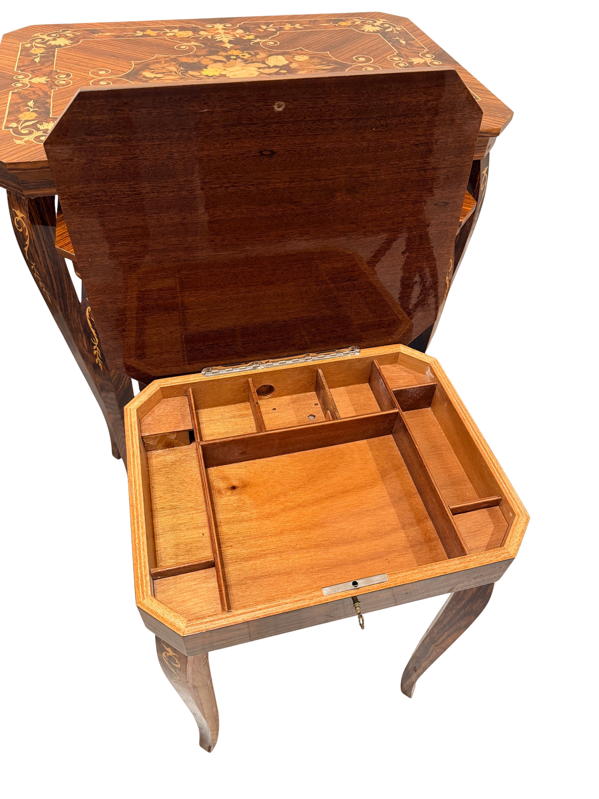 Set of 3 Italian Sorrento Marquetry Nesting Tables