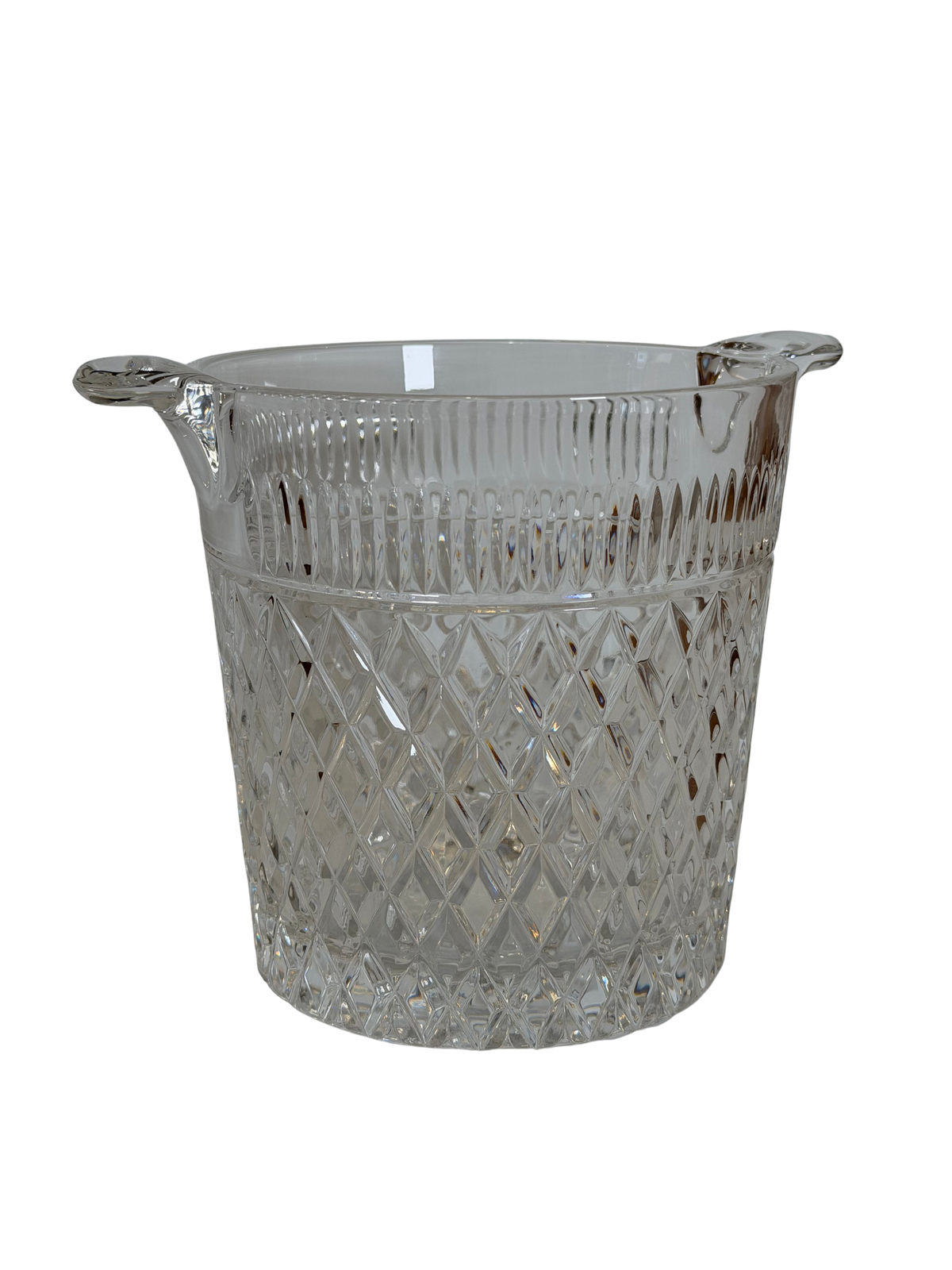 Diamond-Cut Crystal Ice Bucket