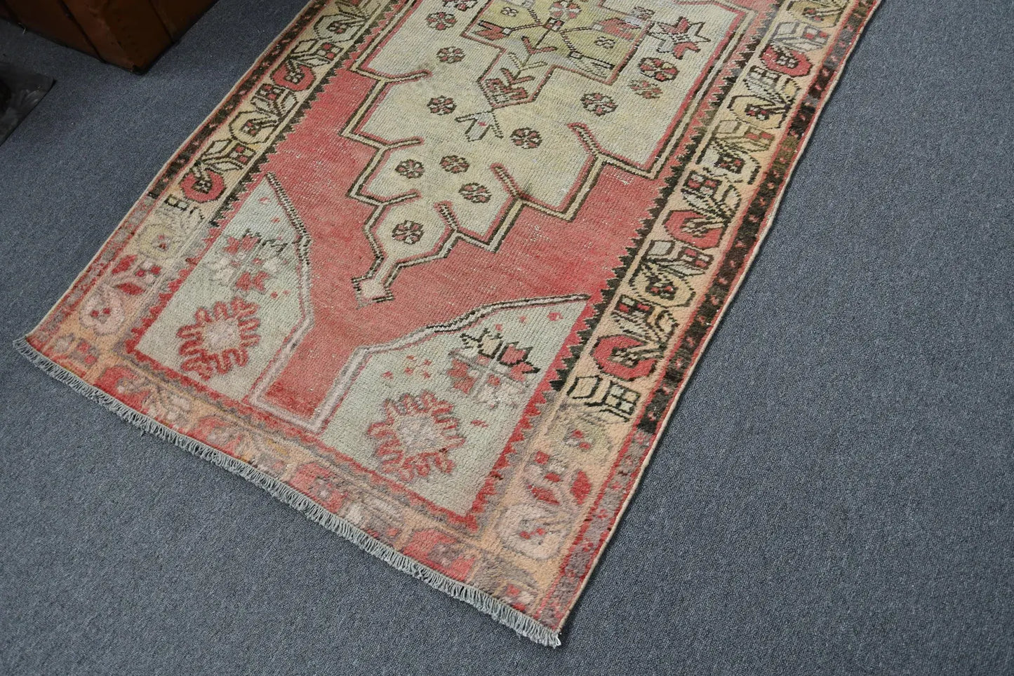 Vintage 3'6" x 6'1" Red Turkish Wool Rug