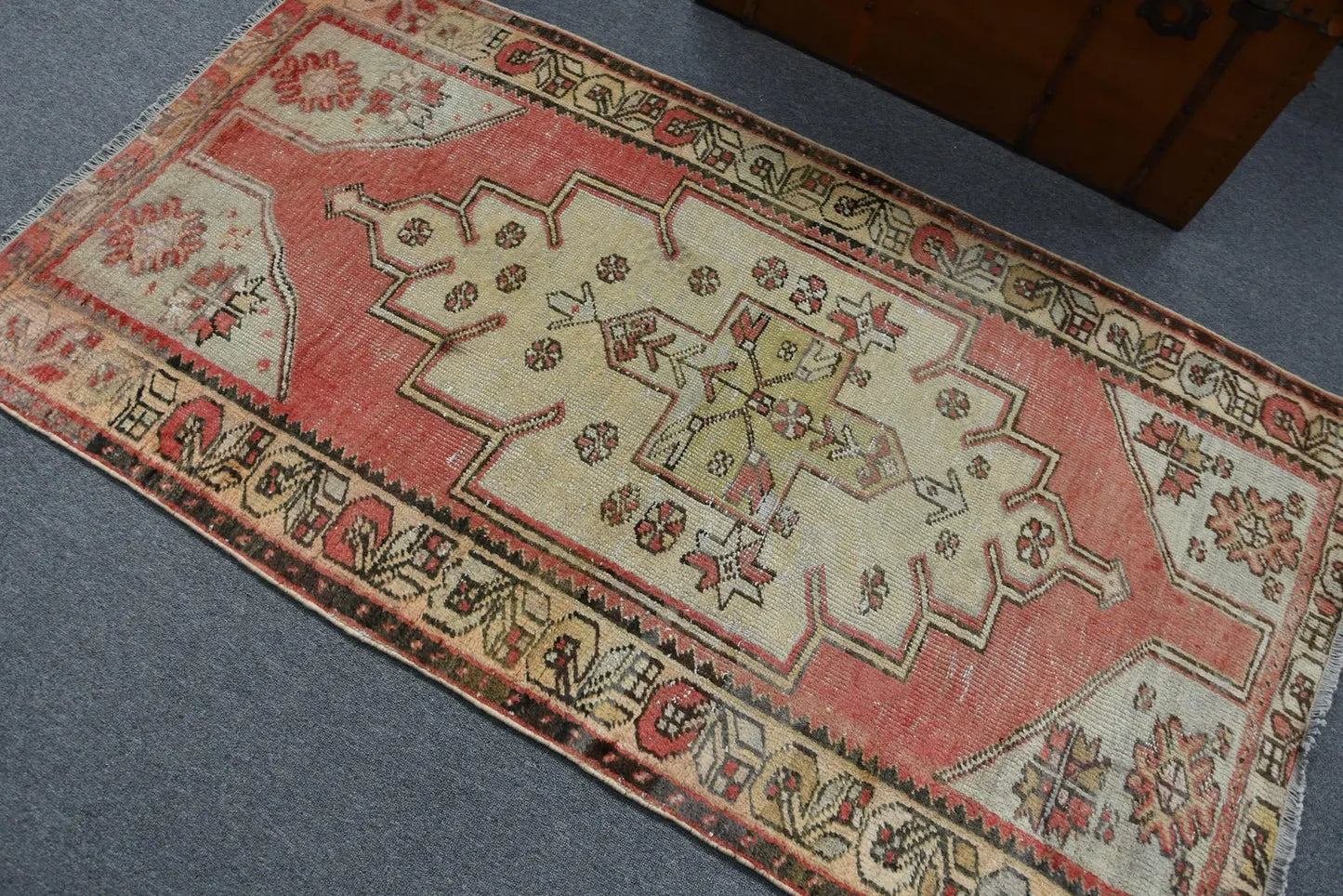 Vintage 3'6" x 6'1" Red Turkish Wool Rug