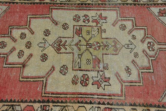Vintage 3'6" x 6'1" Red Turkish Wool Rug