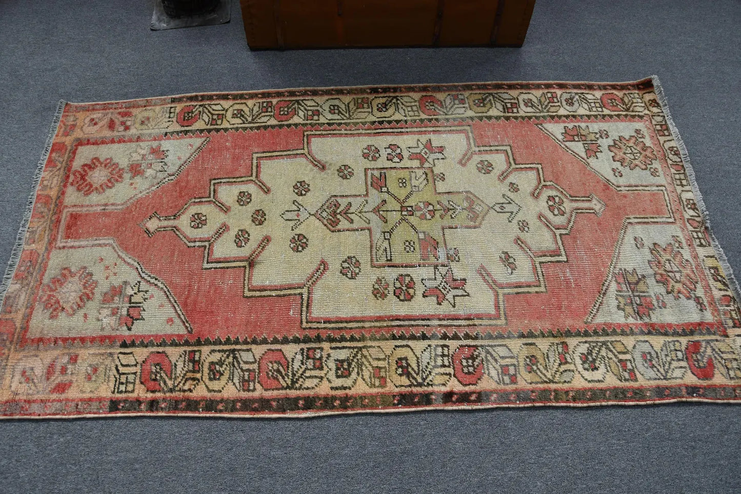 Vintage 3'6" x 6'1" Red Turkish Wool Rug