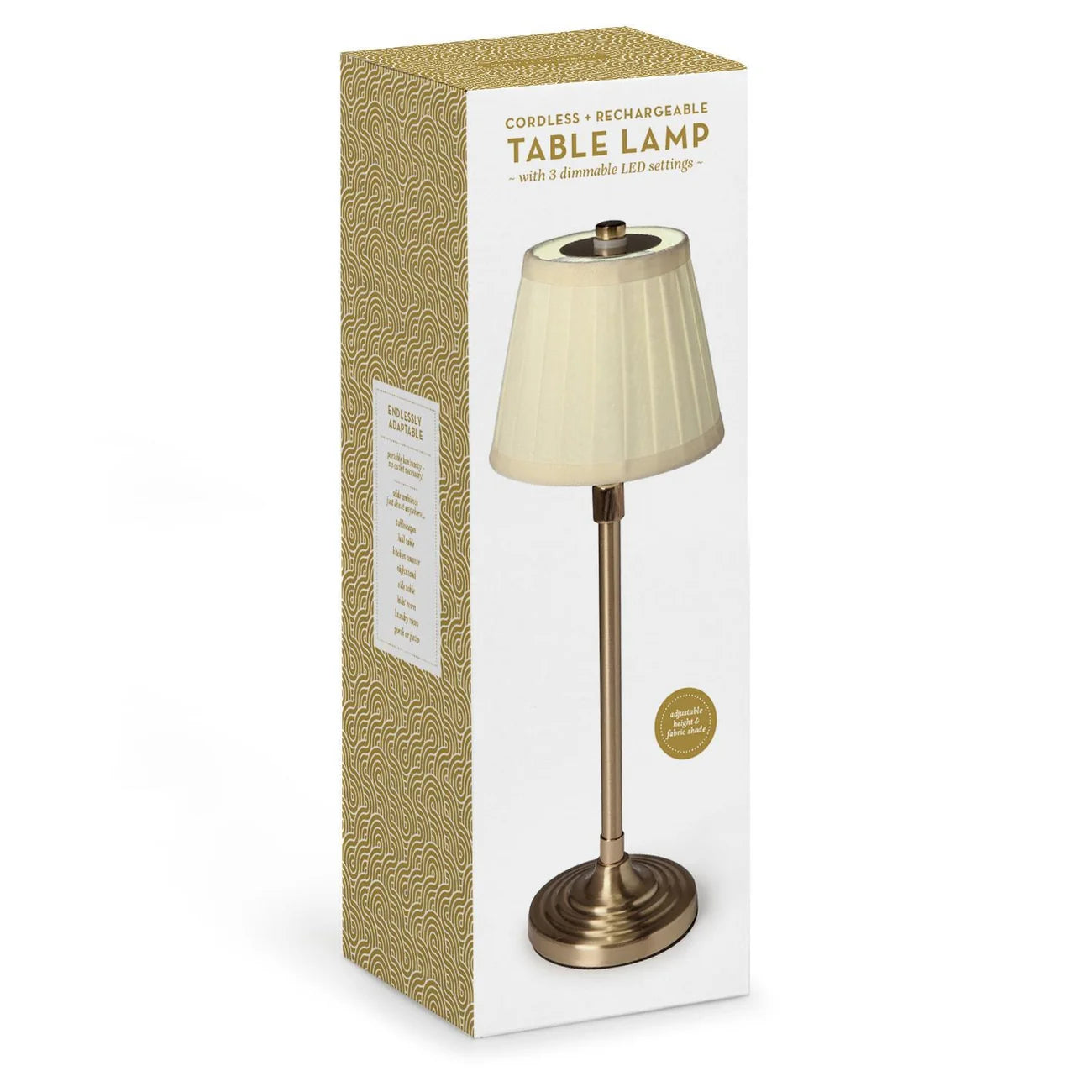 LED Portable Adjustable Table Lamp w/ Pleated Fabric Shade